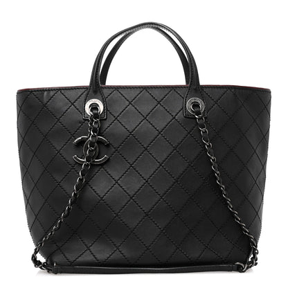 Chanel Calfskin Stitched Medium Shopping Tote Black 1 of 12
