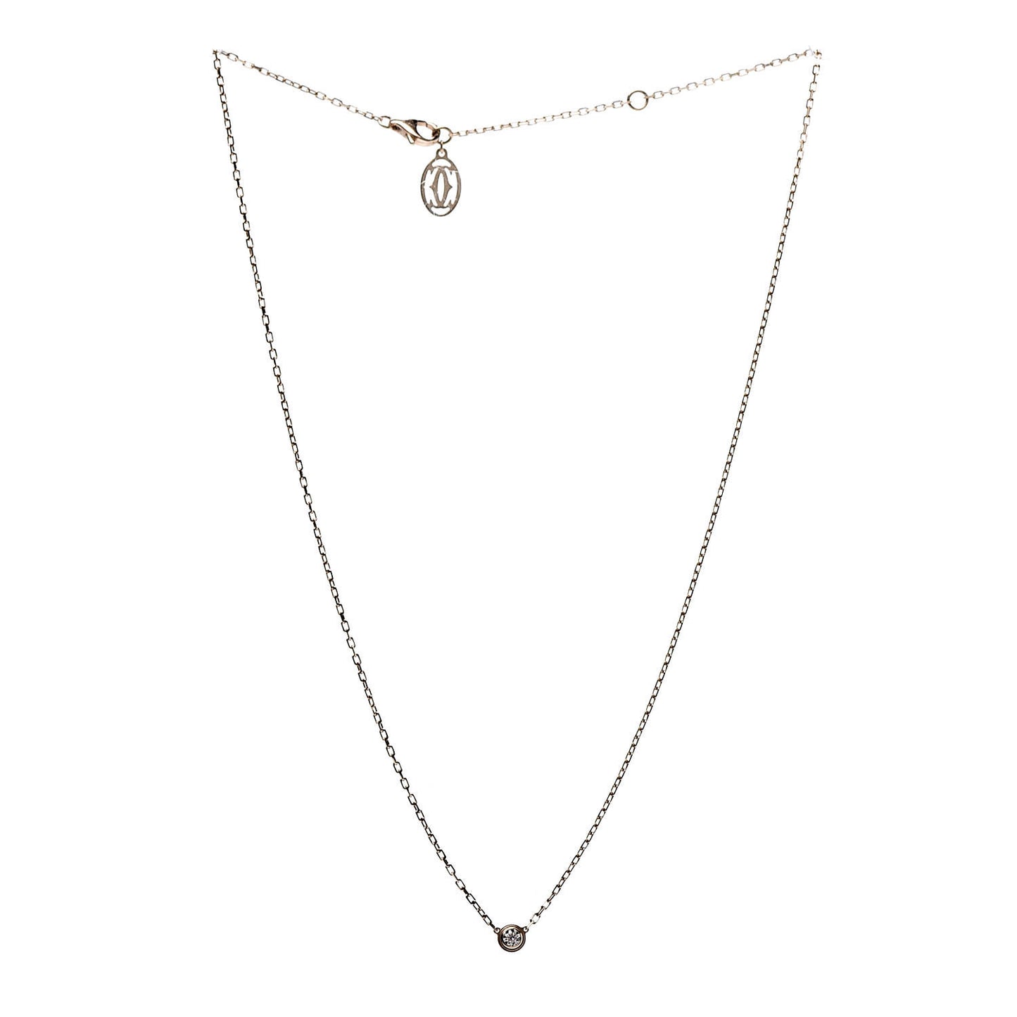 18K Pink Gold Diamond SM D'Amour Pendant Necklace