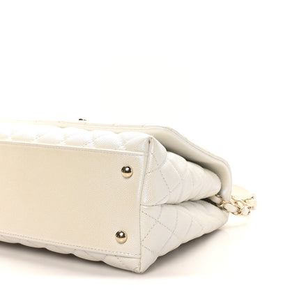Chanel Iridescent Caviar Quilted Small Coco Handle Flap White 10 of 10