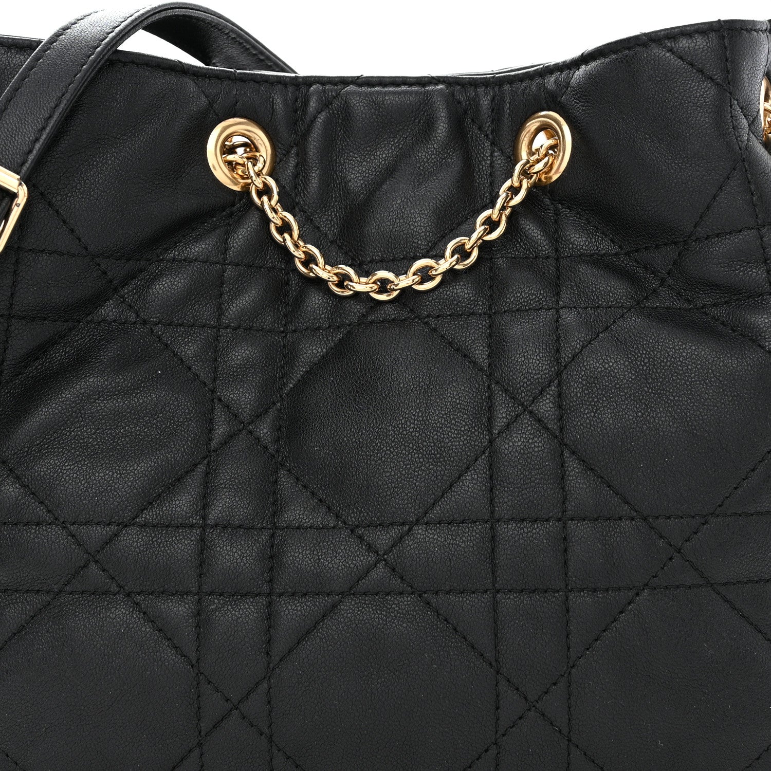 Christian Dior Lambskin Supple Macrocannage Medium Ammi Bag Black 8 of 12