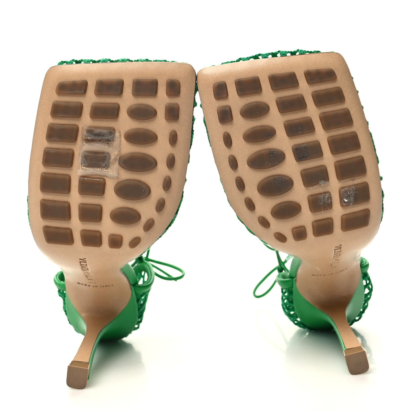 Mesh Nappa Stretch Ankle Tie 90mm Sandals 36 Grass