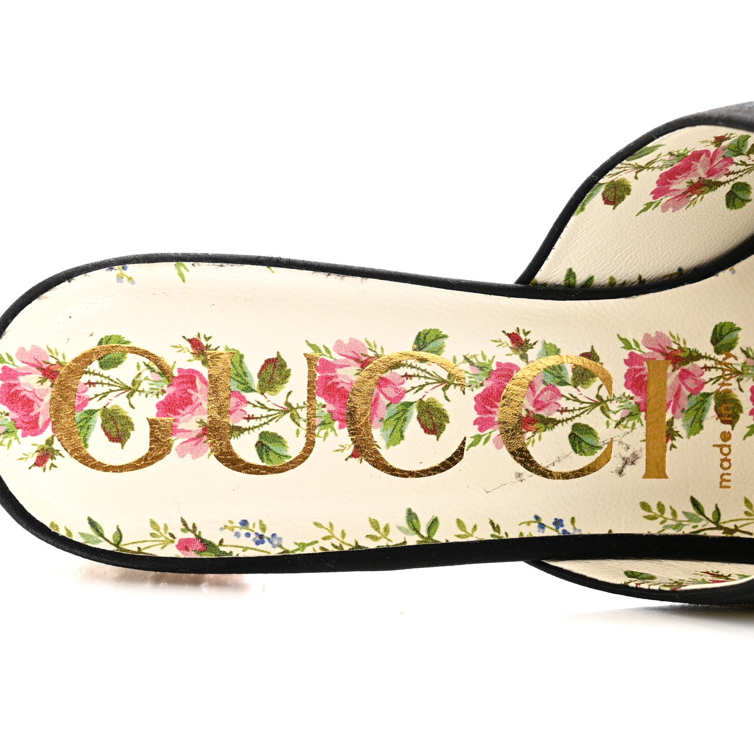 Gucci Satin Dragon Embroidered Candy Mules 36.5 Black 7 of 9