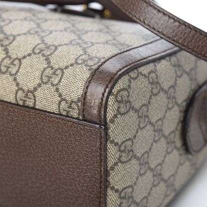 Gucci GG Supreme Monogram Web Medium Ophidia Boston Brown 13 of 14