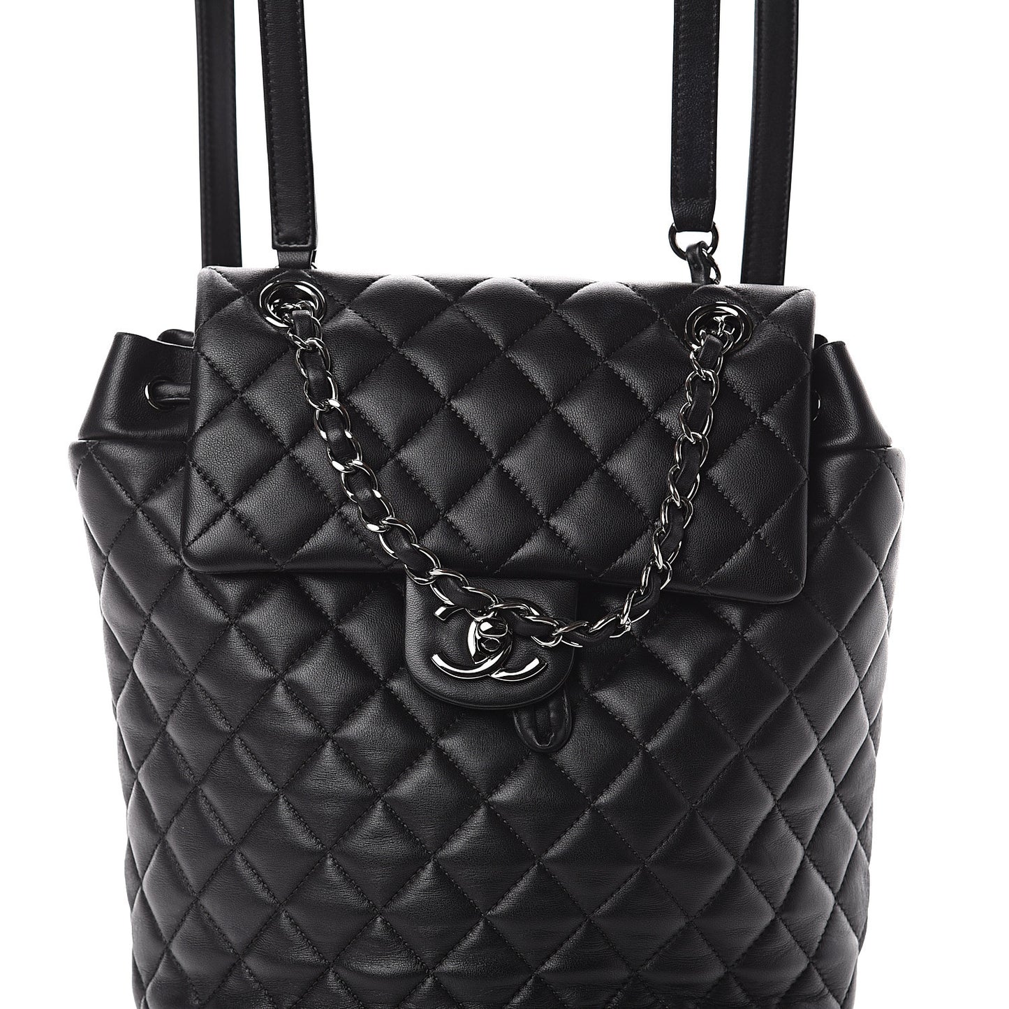 Lambskin Quilted Small Urban Spirit Backpack Black
