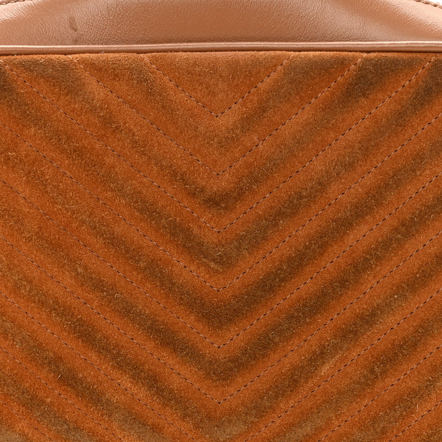 Saint Laurent Suede Matelasse Monogram Lou Camera Bag Cinnamon 11 of 15