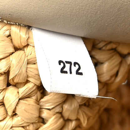 Prada Yarn Raffia Effect Crochet Logo Embroidered Tote Bag Naturale 14 of 18