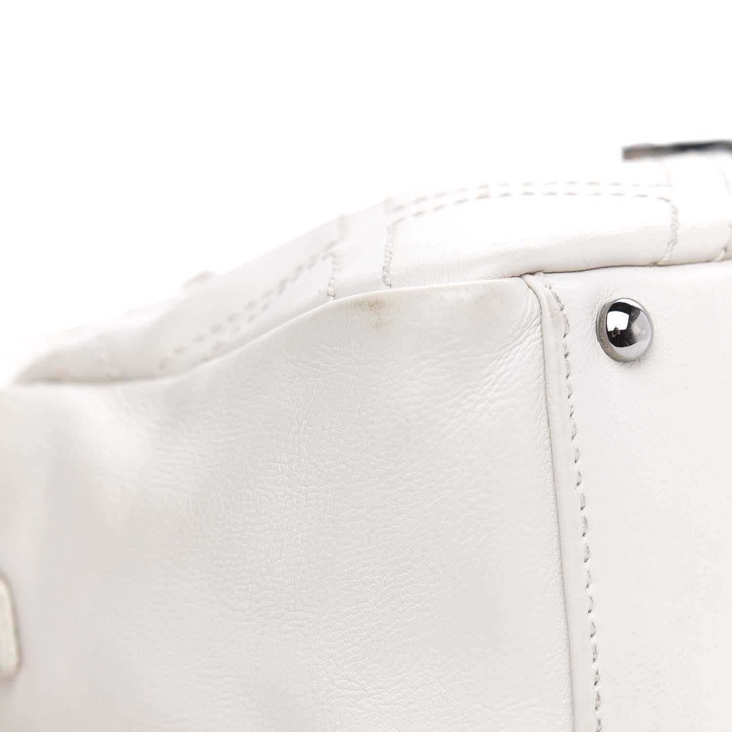 Chanel Calfskin Small Diamond Stitch Tote White 12 of 18