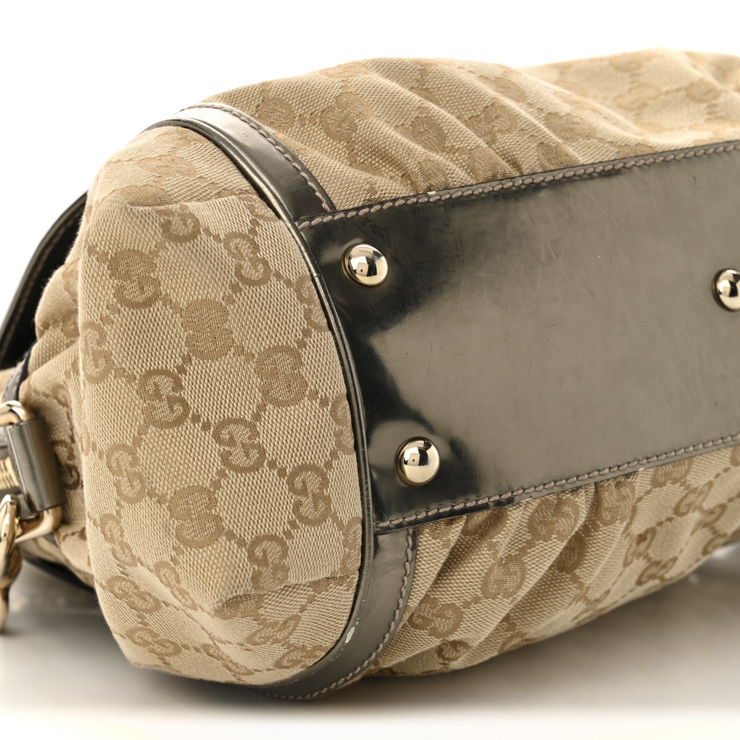 Gucci Monogram Large Pop Bamboo Top Handle Tote Pewter 23 of 37