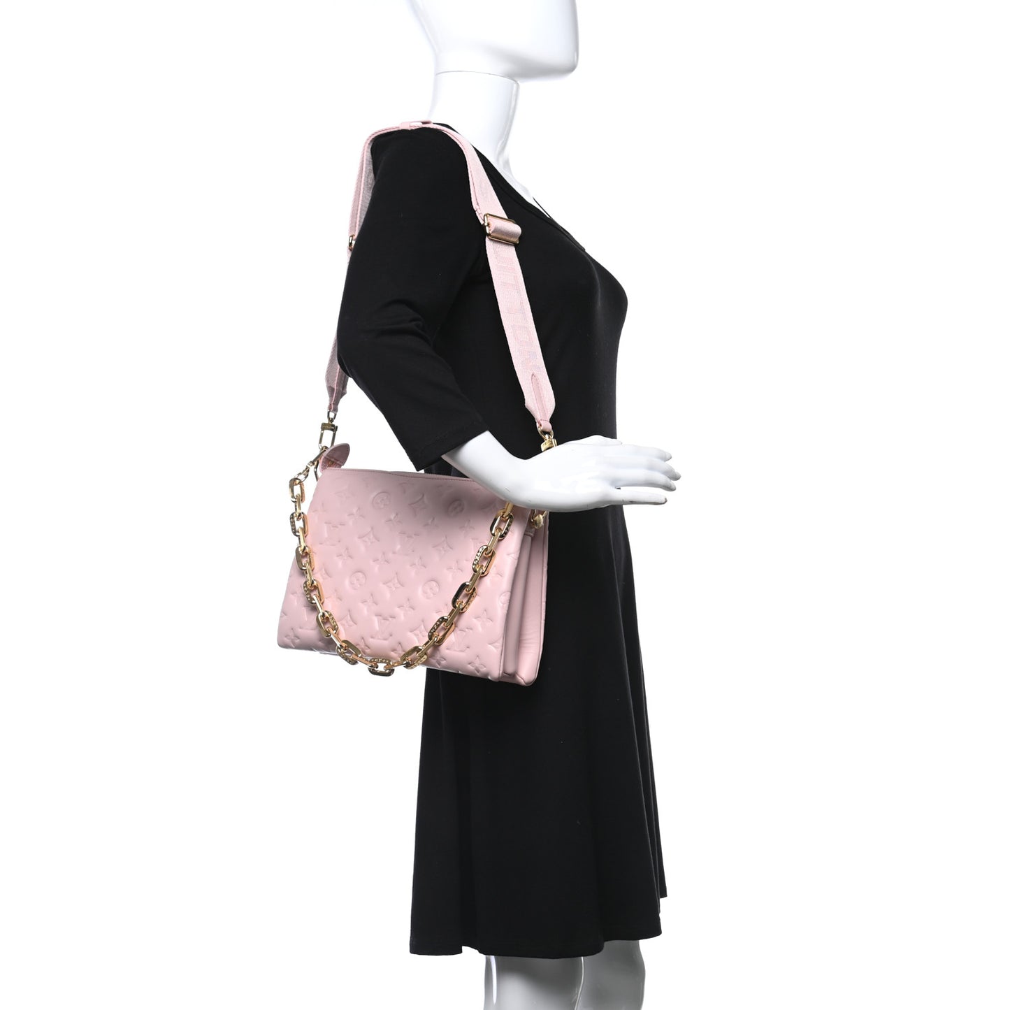 Lambskin Embossed Monogram Coussin PM Rose