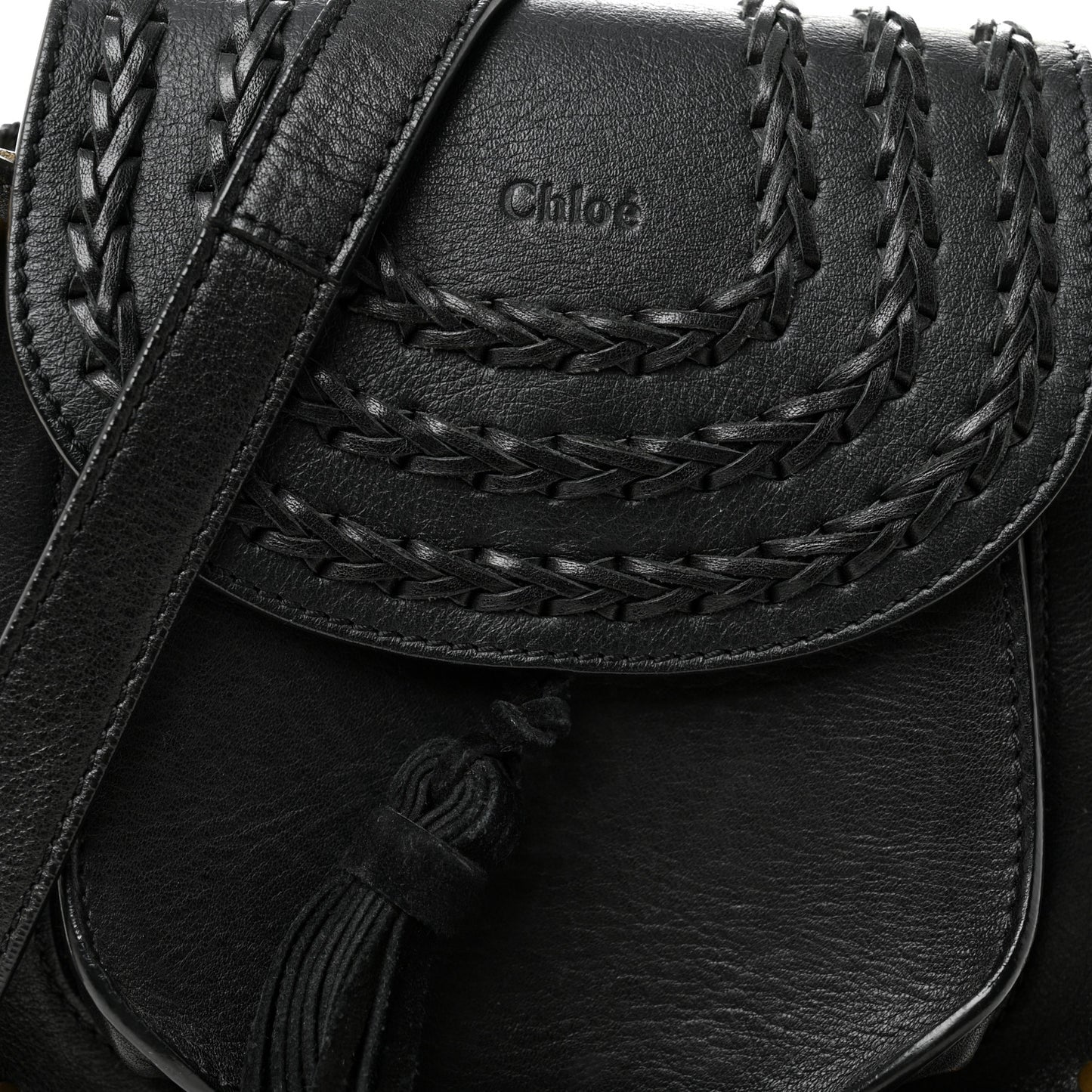 Calfskin Braided Mini Hudson Shoulder Bag Black