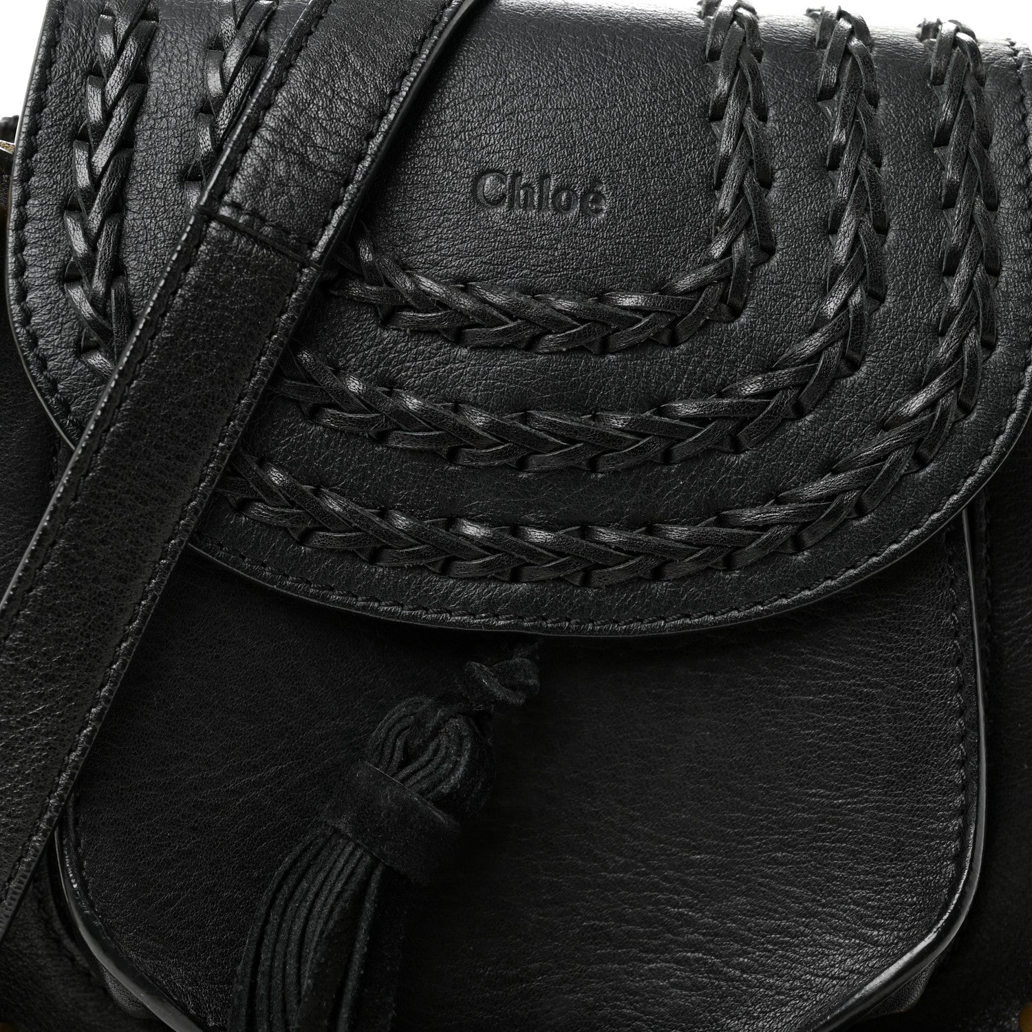 Chloe Calfskin Braided Mini Hudson Shoulder Bag Black 7 of 9