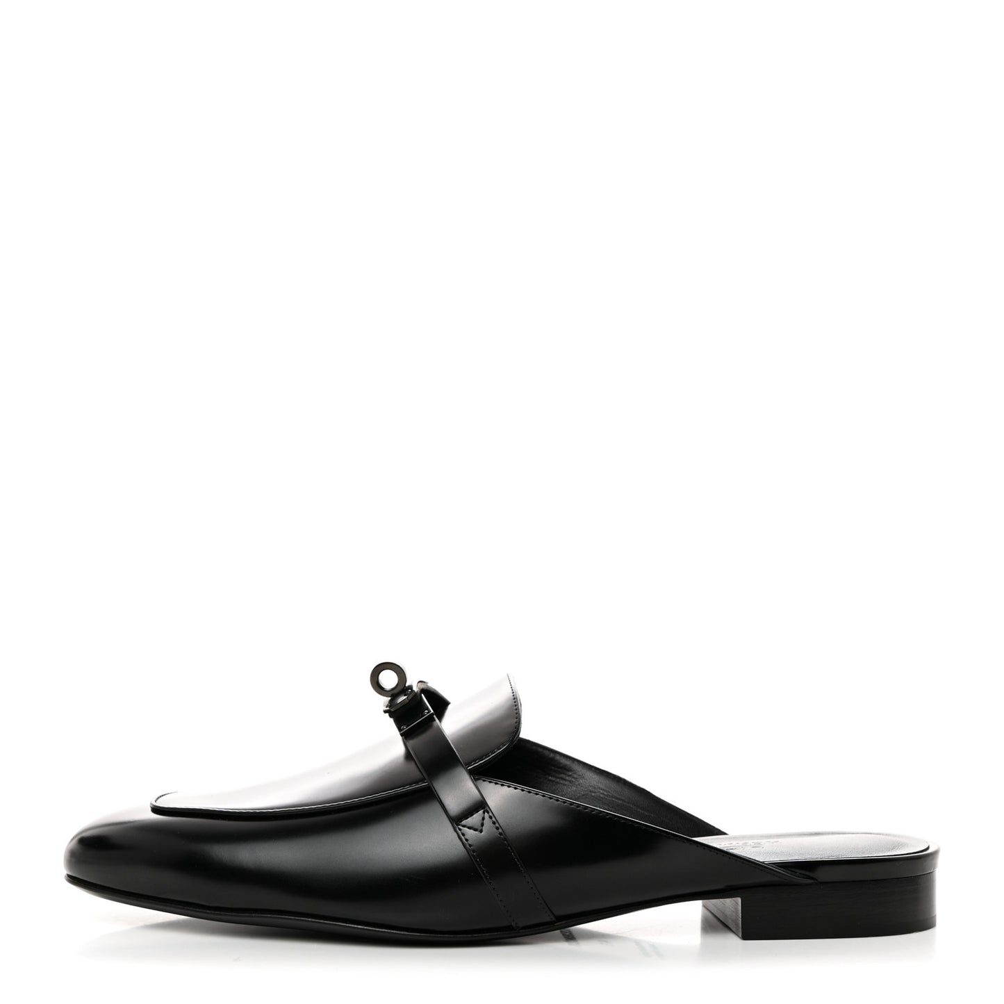 Glazed Calfskin Oz Mules 41 Black