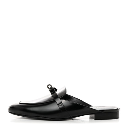Hermes Glazed Calfskin Oz Mules 41 Black 1 of 9
