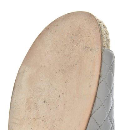 Chanel Lambskin Espadrille Mules 42 Light Grey 14 of 18