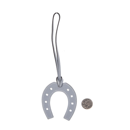 Hermes Swift Paddock Horseshoe Bag Charm Bleu Lin 2 of 4