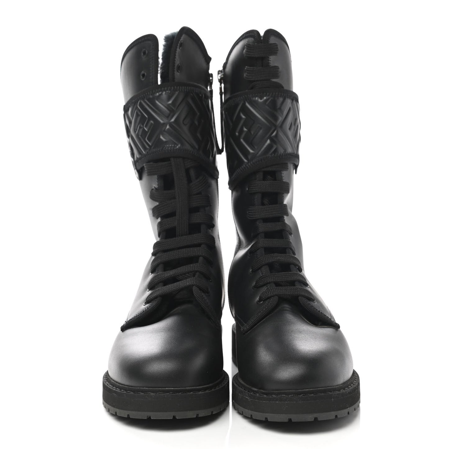 Nappa FF Embossed Womens Boots 38 Black