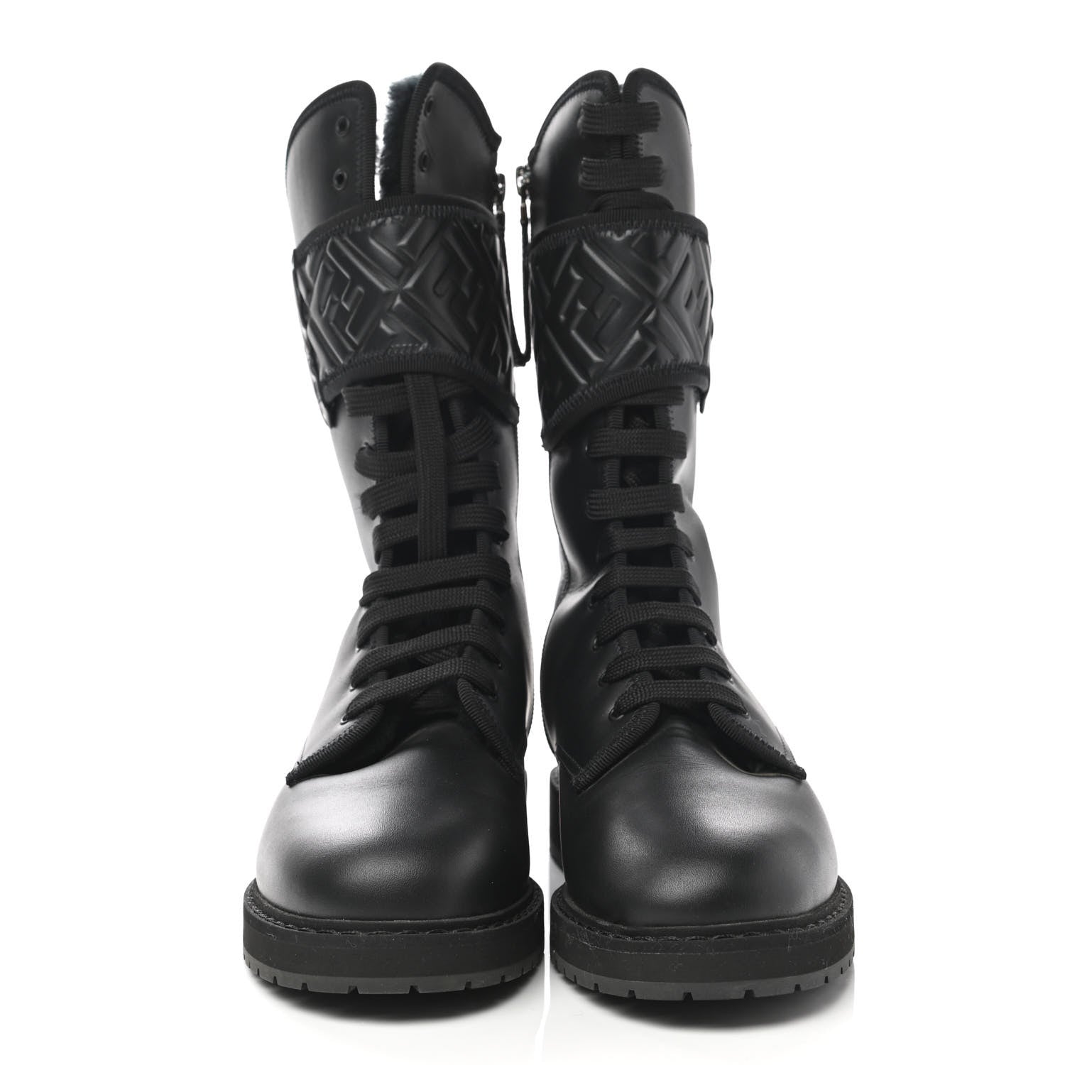 Fendi Nappa FF Embossed Womens Boots 38 Black 2 of 6