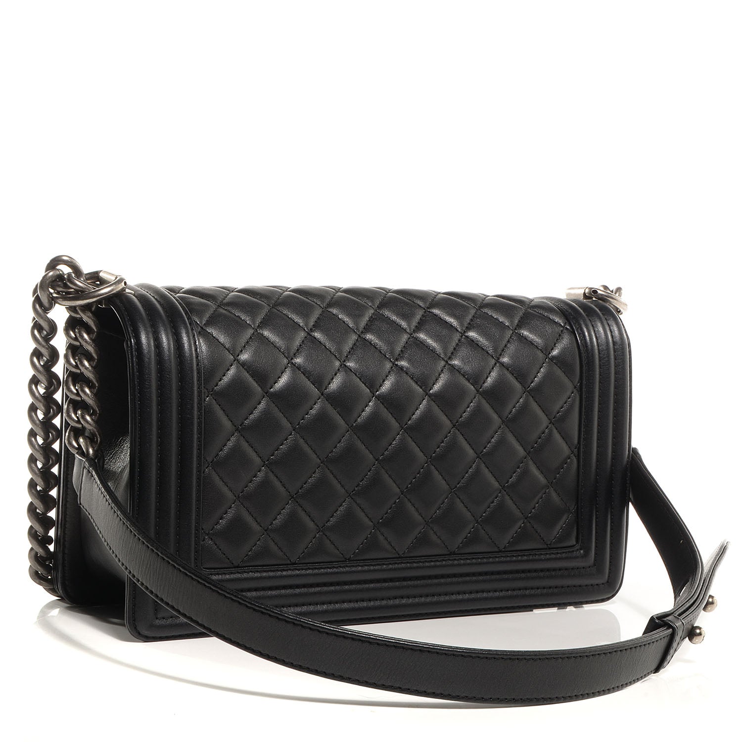 Chanel Metallic Calfskin Quilted Medium Boy Flap Black 3 of 8