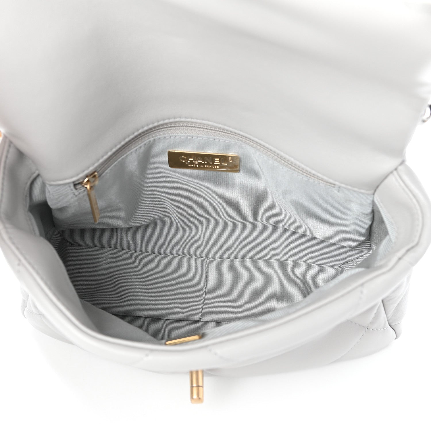 Chanel Lambskin Quilted Medium Chanel 19 Flap Grey 5 of 10