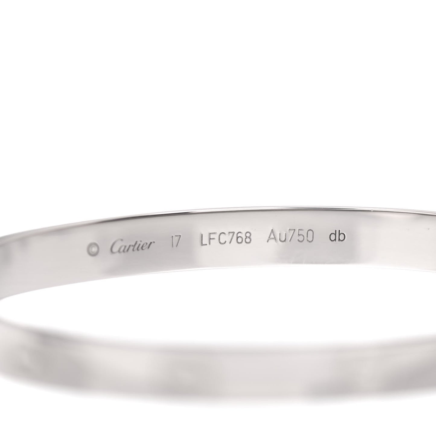 18K White Gold LOVE Bracelet 17