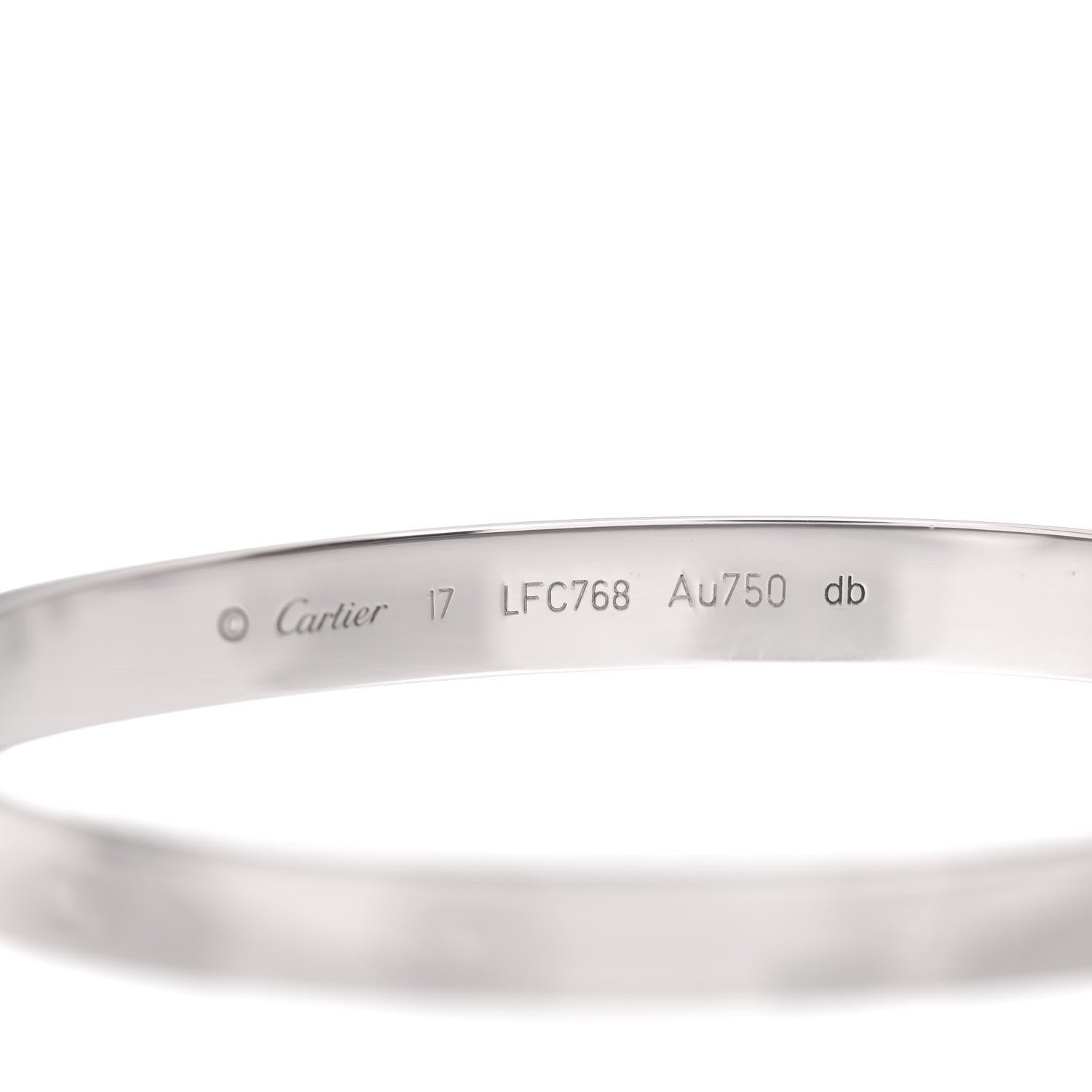 Cartier 18K White Gold LOVE Bracelet 17 4 of 6