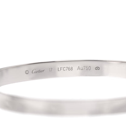 Cartier 18K White Gold LOVE Bracelet 17 4 of 6