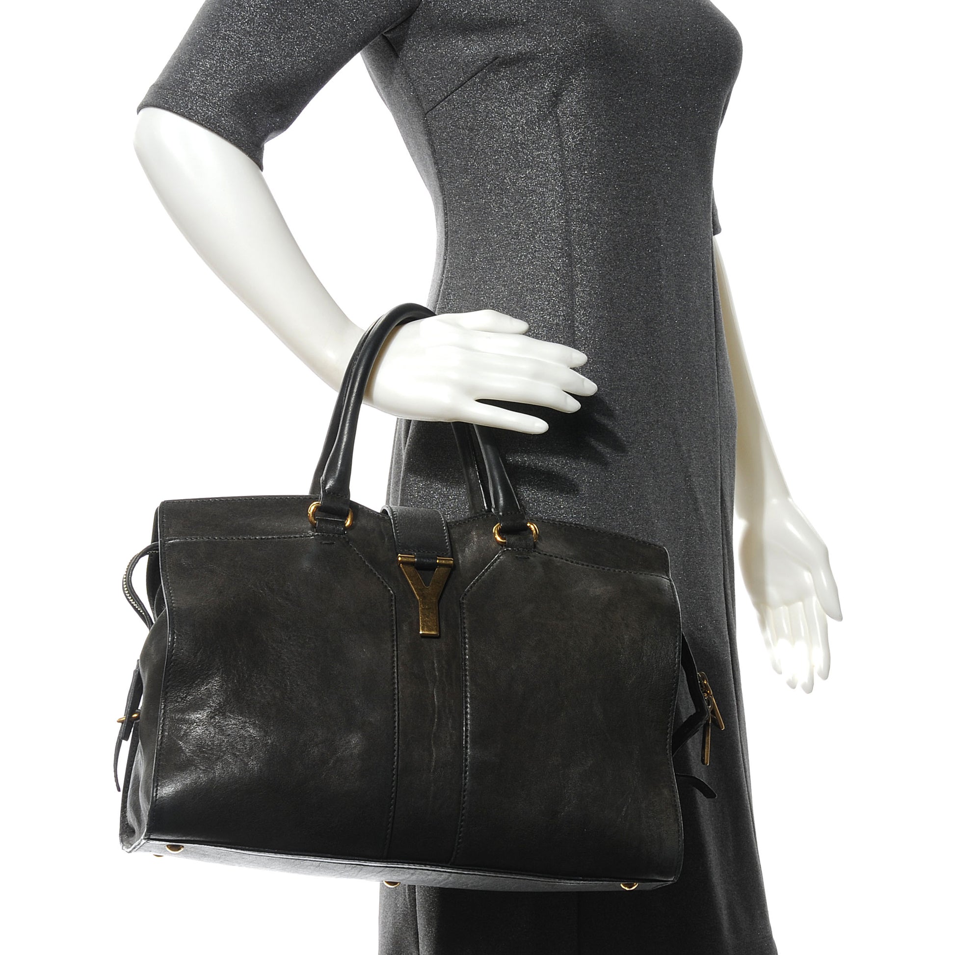 Saint Laurent Leather Medium Cabas Chyc Black 2 of 7