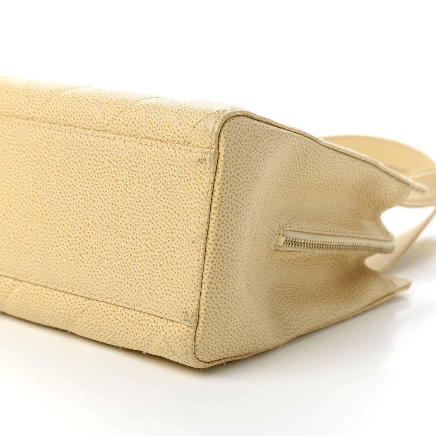 Caviar Quilted Top Handle Bag Beige
