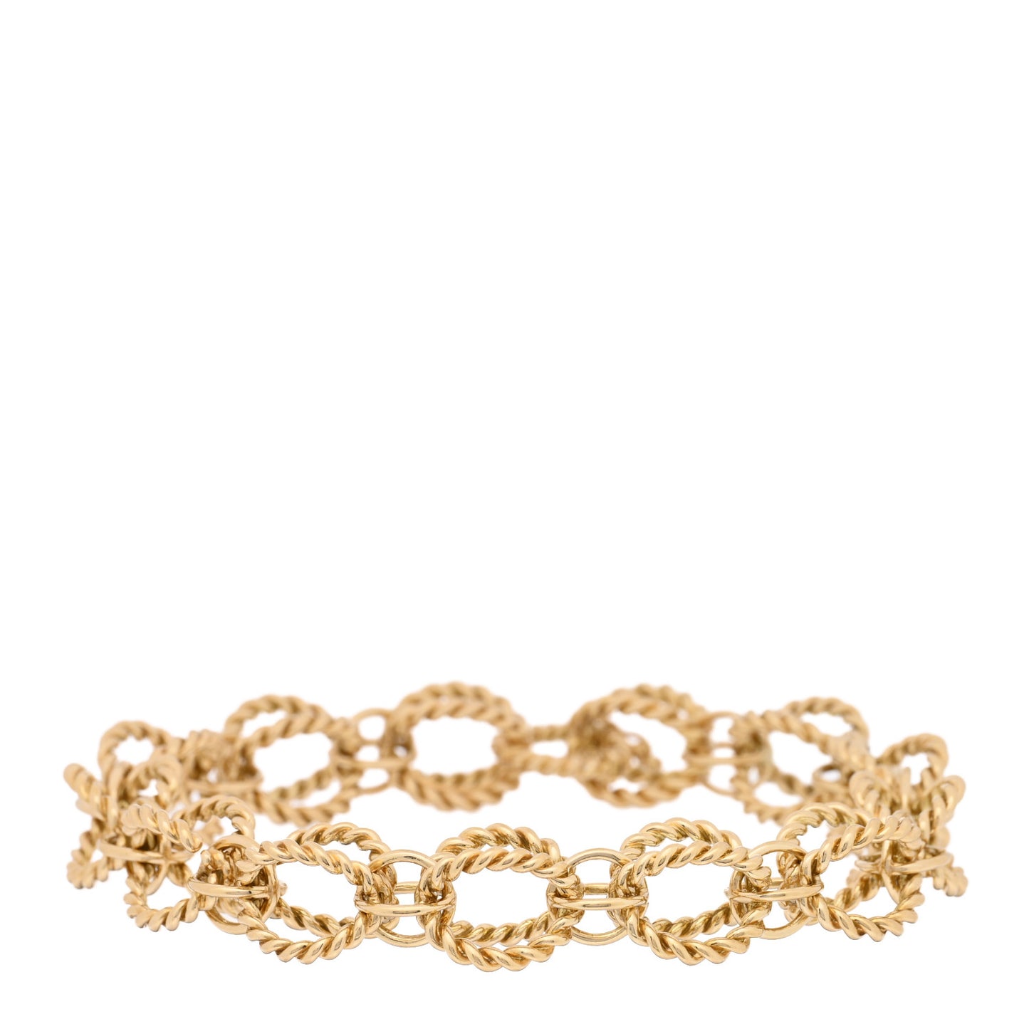 18K Yellow Gold Rope Circle Bracelet