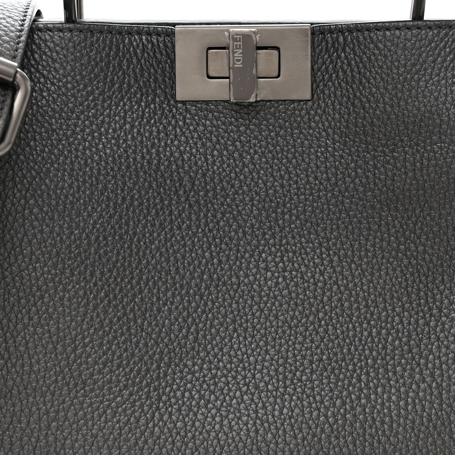 Fendi Cuoio Romano Lux Mini Peekaboo I SEE U Satchel Graphite 9 of 11