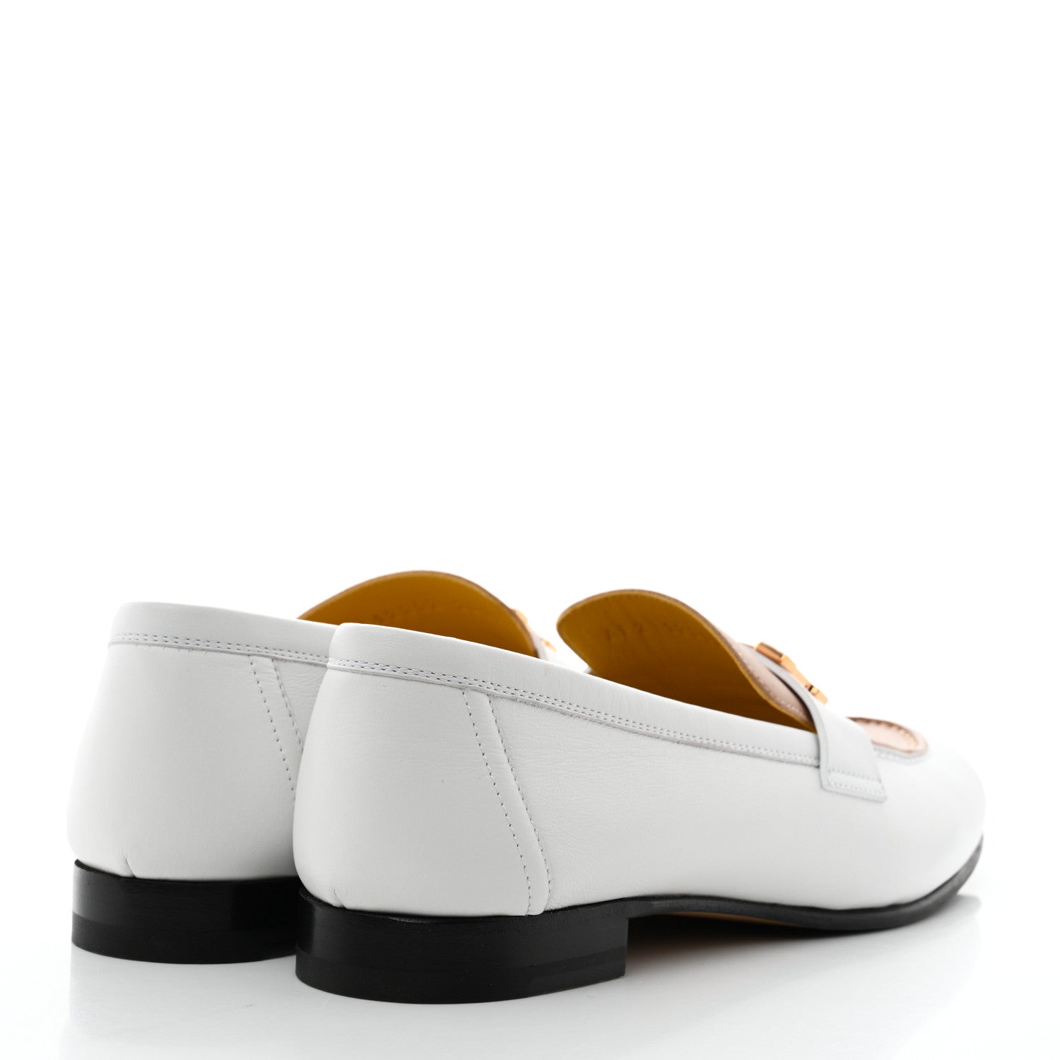 Hermes Calfskin Womens Paris Loafers 37 White Bois De Santal 4 of 9