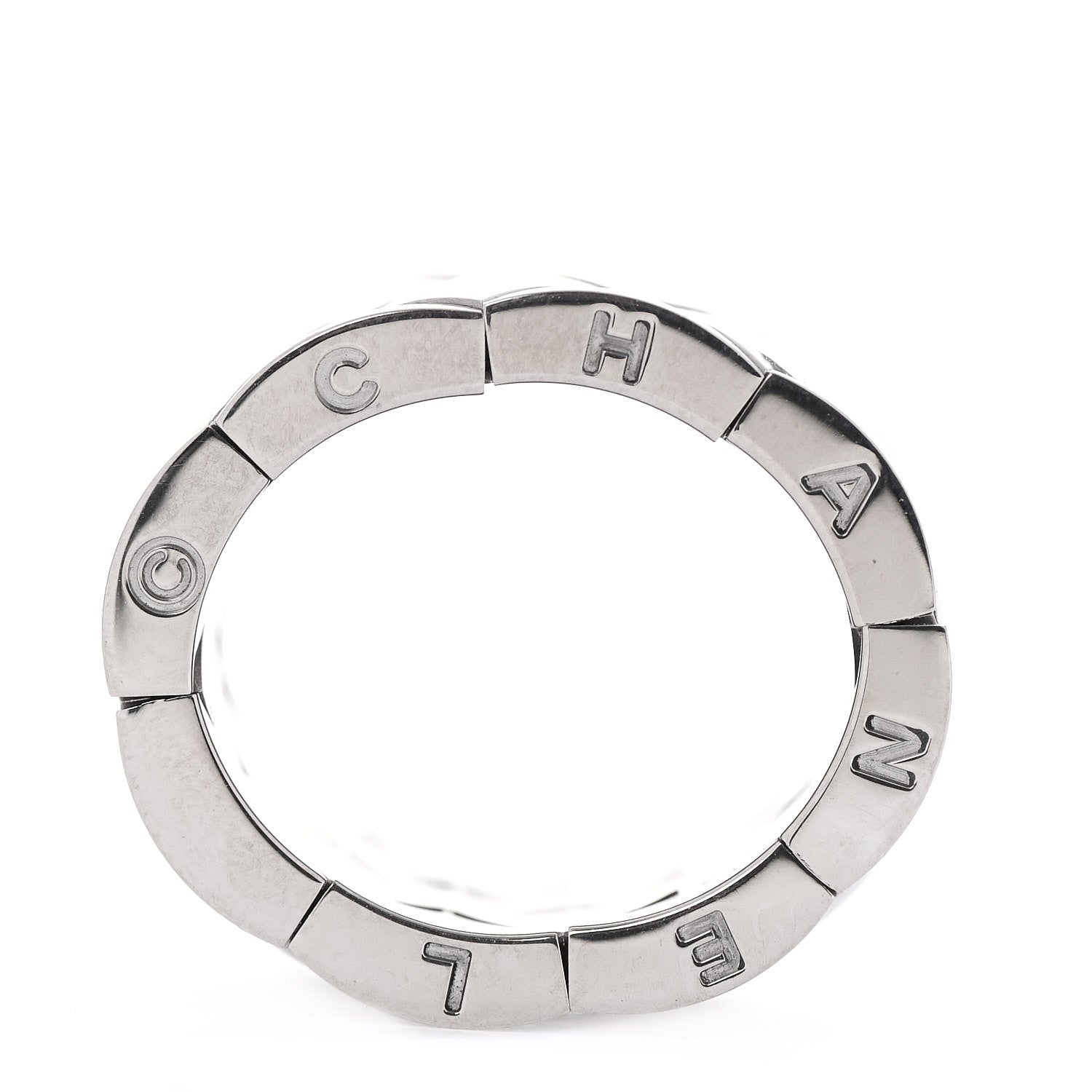 Chanel 18K White Gold Large Matelasse Ring 50 5.25 4 of 6