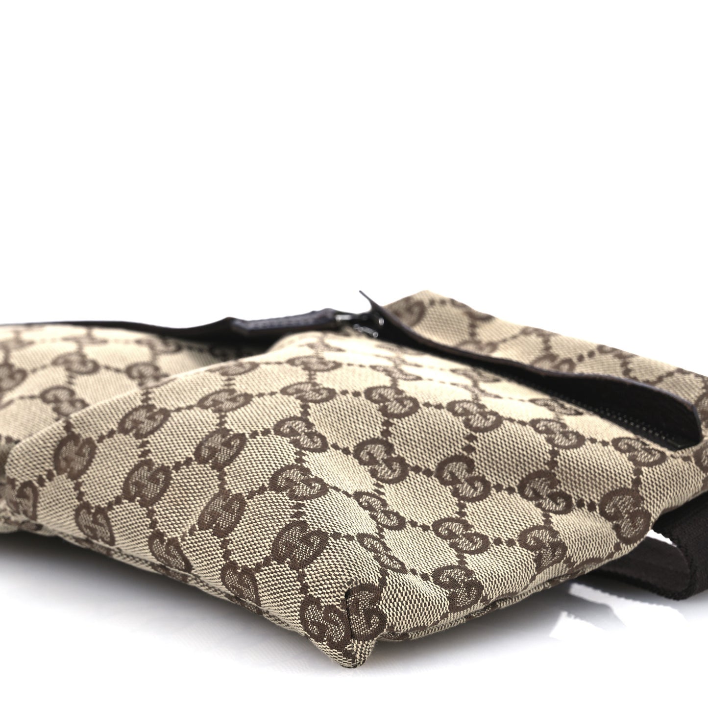 GG Monogram Double Pocket Belt Bag Dark Brown