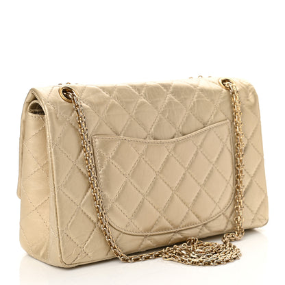 Chanel Metallic Aged Calfskin Quilted 2.55 Reissue 226 Flap Pale Gold 3 of 10