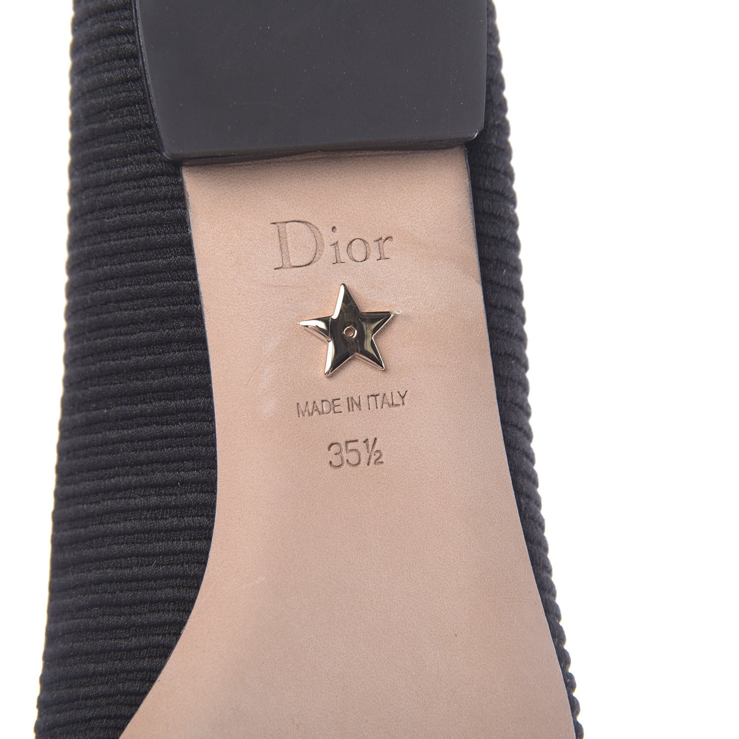 Christian Dior Fabric Ribbon Embroidered J'Adior Ballet Flats 35.5 Black 8 of 9
