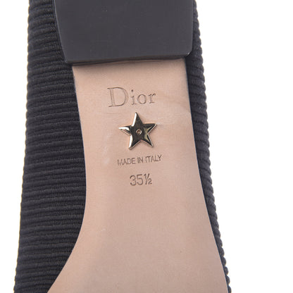 Christian Dior Fabric Ribbon Embroidered J'Adior Ballet Flats 35.5 Black 8 of 9