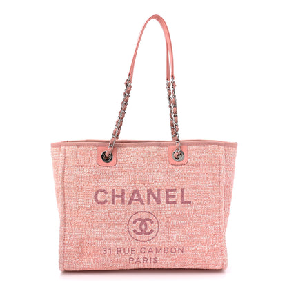 Chanel Lurex Boucle Small Deauville Tote Pink 1 of 10