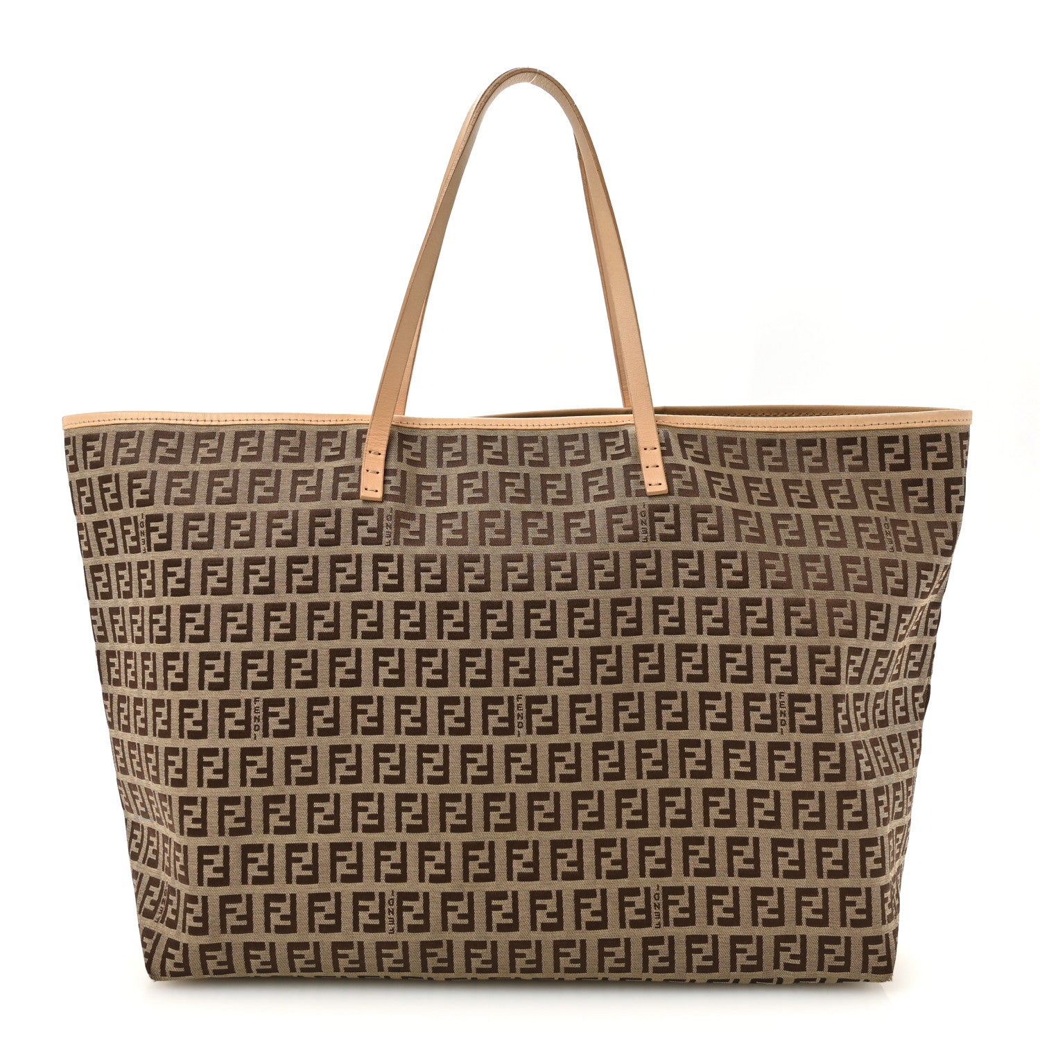 Fendi Zucchino Shopping Tote Beige Beige Tobacco 1 of 14