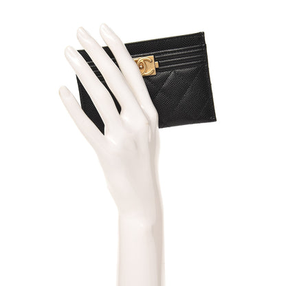 Chanel Caviar Quilted Boy Card Holder Black 2 of 8