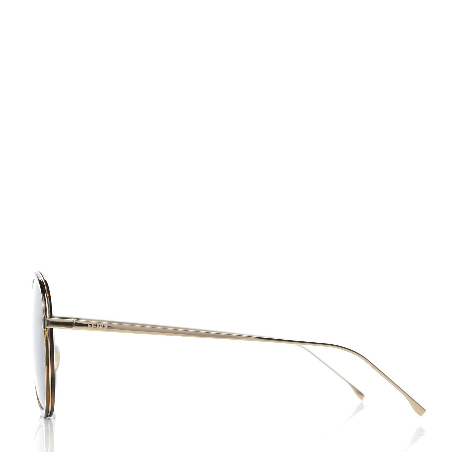 Fendi Acetate Metal Aviator Sunglasses FF G155/S Havana 3 of 7