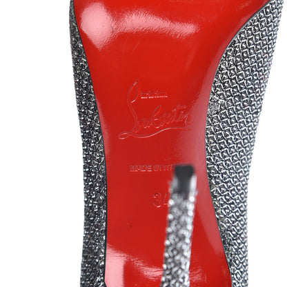 Christian Louboutin Glitter Diams Decollete 554 85 Pumps 34 Silver Antic 6 of 8