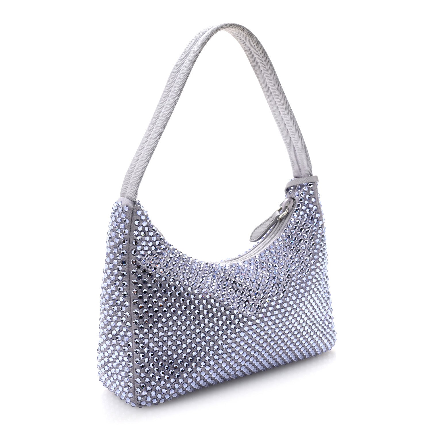 Prada Satin Crystal Mini Re-Edition 2000 Bag Glicine 3 of 10