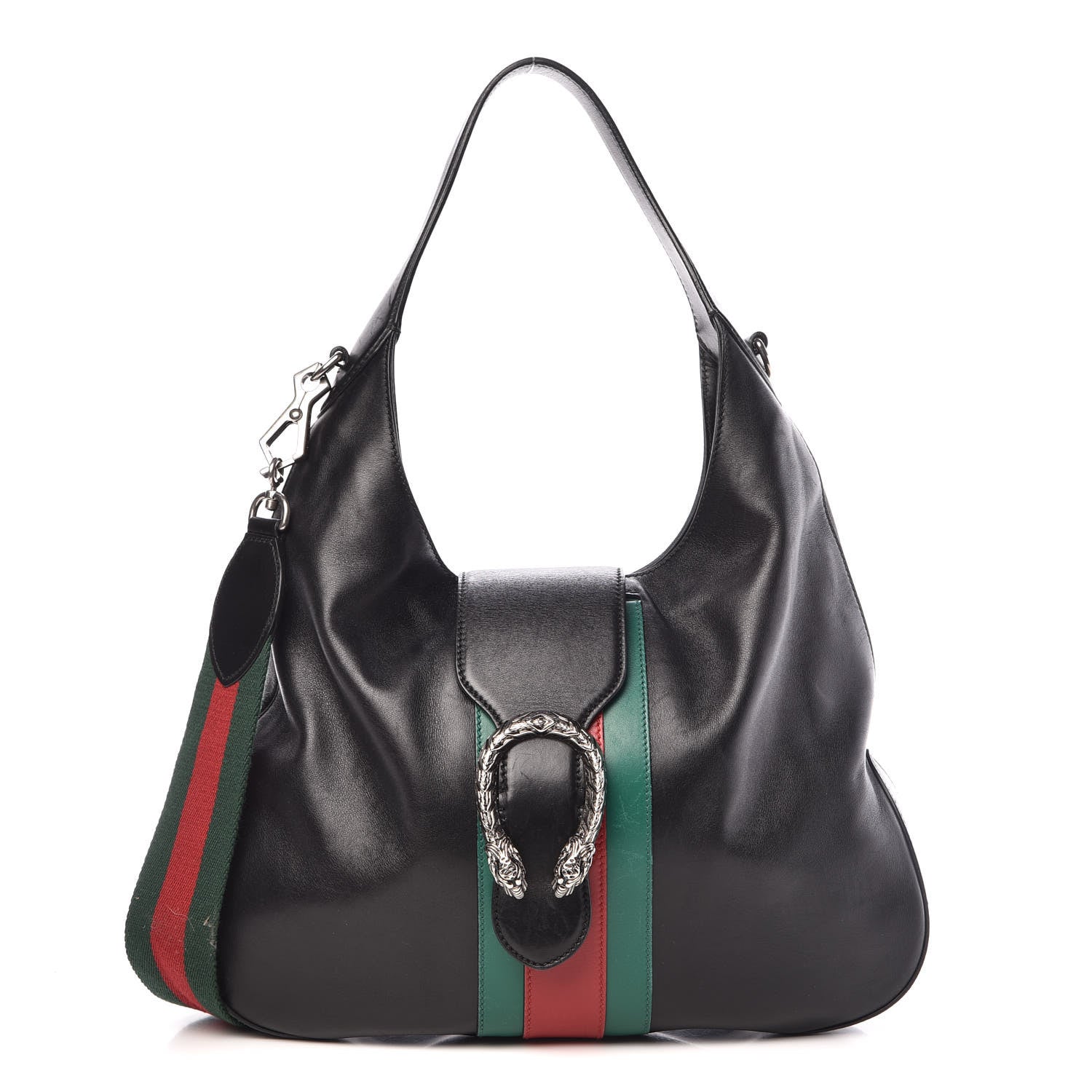 Gucci Calfskin Web Stripe Medium Dionysus Hobo Black 1 of 16