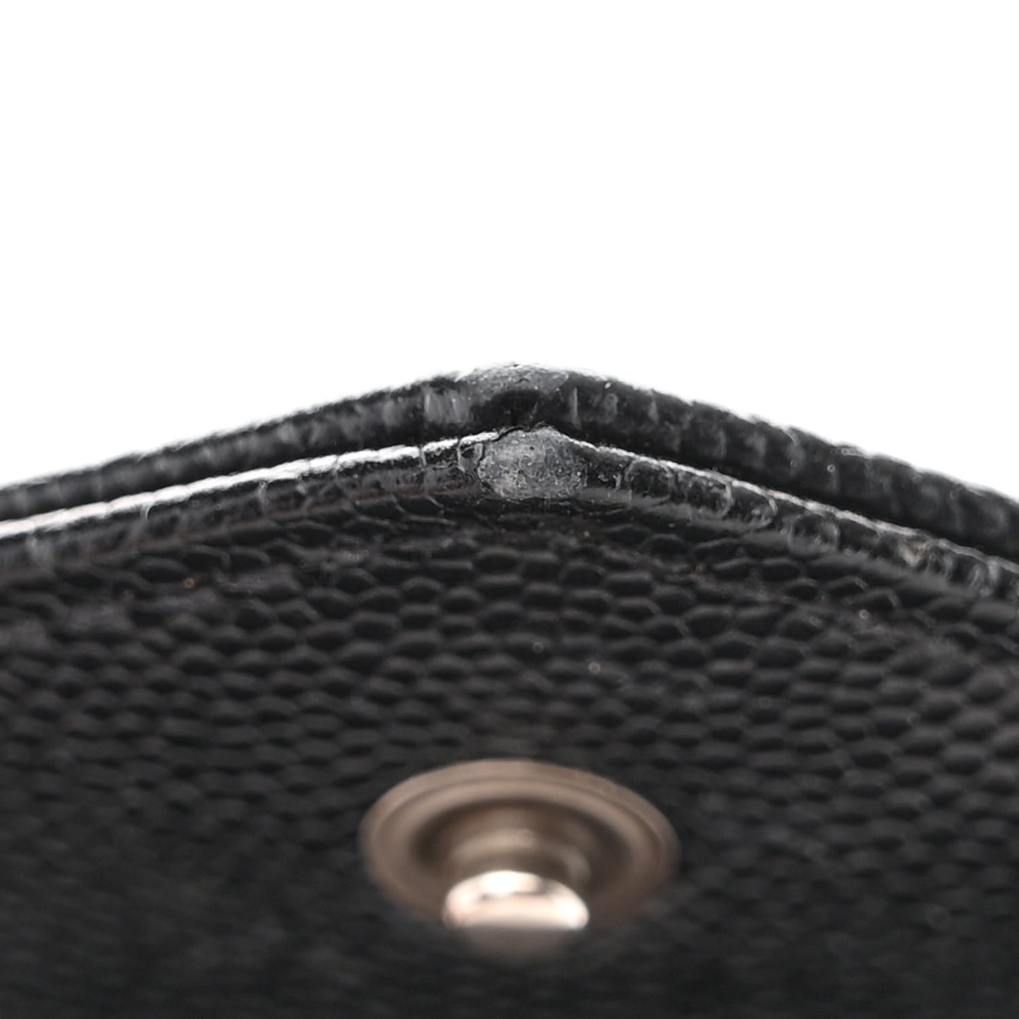 Grain De Poudre Matelasse Chevron Monogram Monochrome Chain Wallet Black