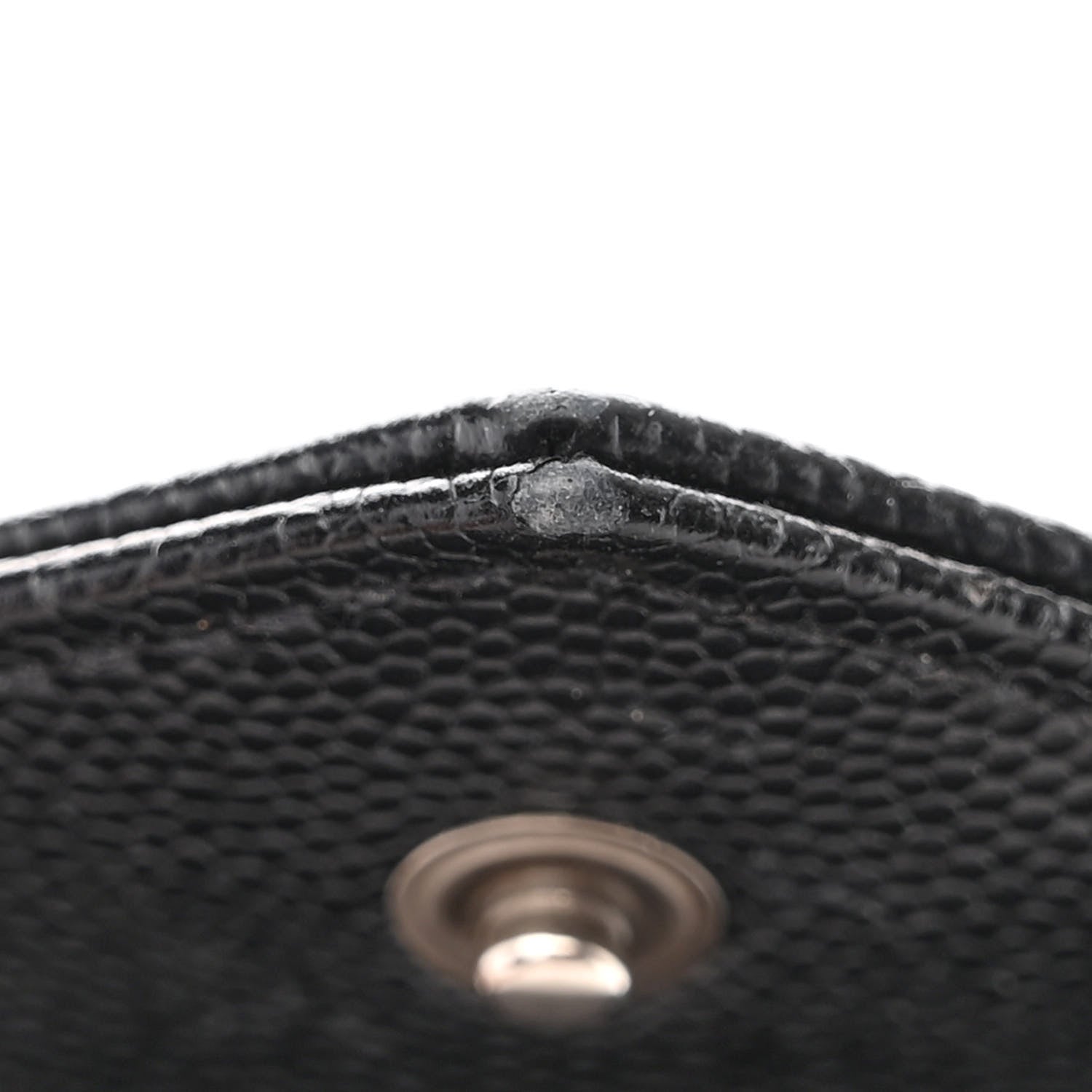 Saint Laurent Grain De Poudre Matelasse Chevron Monogram Monochrome Chain Wallet Black 11 of 12