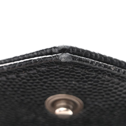 Saint Laurent Grain De Poudre Matelasse Chevron Monogram Monochrome Chain Wallet Black 11 of 12