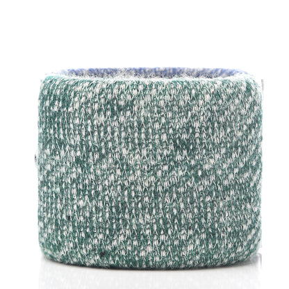 Chanel Knit CC Cuff Blue Green 2 of 5