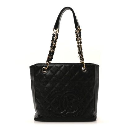 Chanel Caviar Quilted Petit Shopping Tote PST Black 1 of 10
