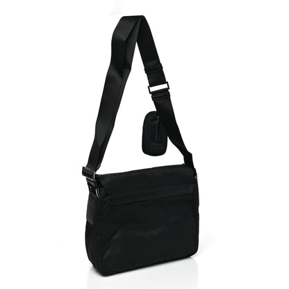 Prada Re-Nylon Vela Saffiano Pocket Single Buckle Messenger Shoulder Bag Black 3 of 9