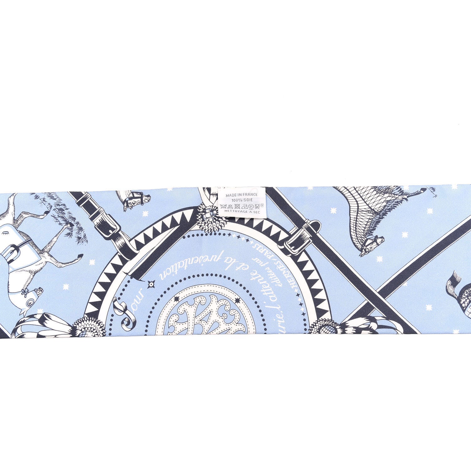 Hermes Silk Couvertures Et Tenues Maxi Twilly Ocean Bleu Jean Bleu Glacier 4 of 5